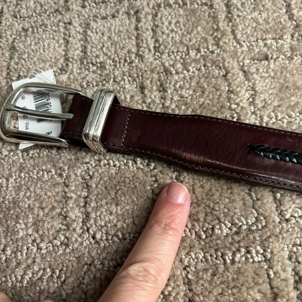 Brighton Onyx VTG Leather Golf Belt Men's 32 Brown Black Classic 1